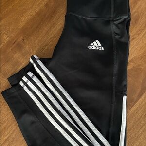 Adidas Womens Black Joggers with White Stripes